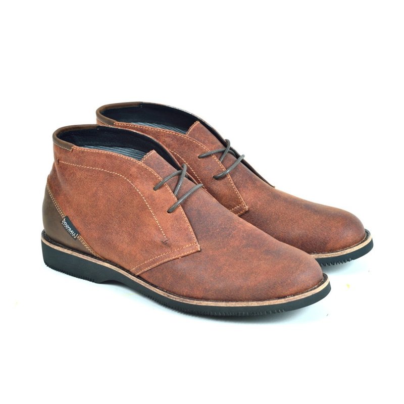 Dogyball都会鞋品换季特卖鞋款 特仕沙漠短靴拟真皮轻盈材质坦色 - 男款靴子 - 其他人造纤维 咖啡色