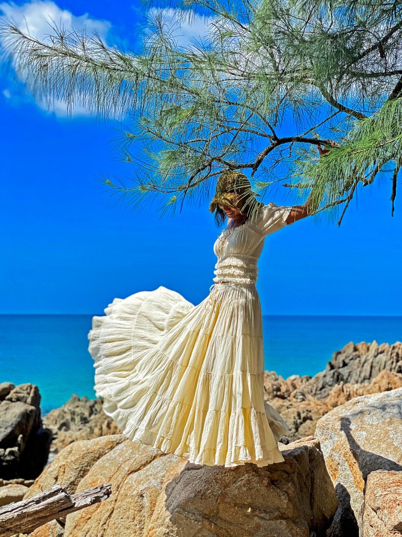 白色长裙 女式长裙 波西米亚风裙子 白色长裙 女式裙子 - 裙子 - 其他材质 