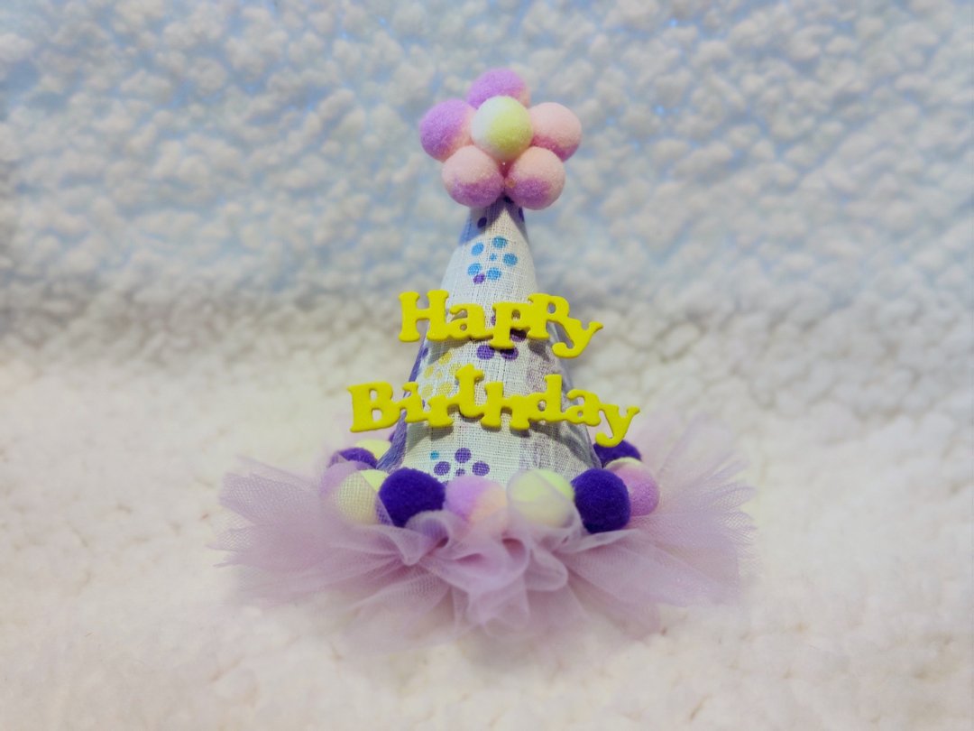 Birthday star 生日之星 宠物生日帽 - 衣/帽 - 棉 红色