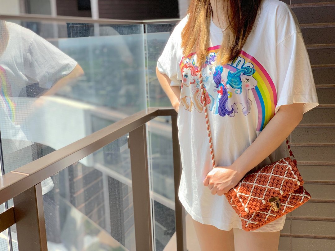 小香风菱格编织包【Macrame Bag】 - 侧背包/斜挎包 - 棉 