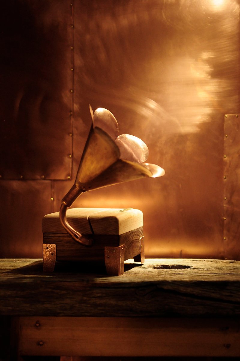 手机留声机 - 扩音器/喇叭 - 铜/黄铜 咖啡色