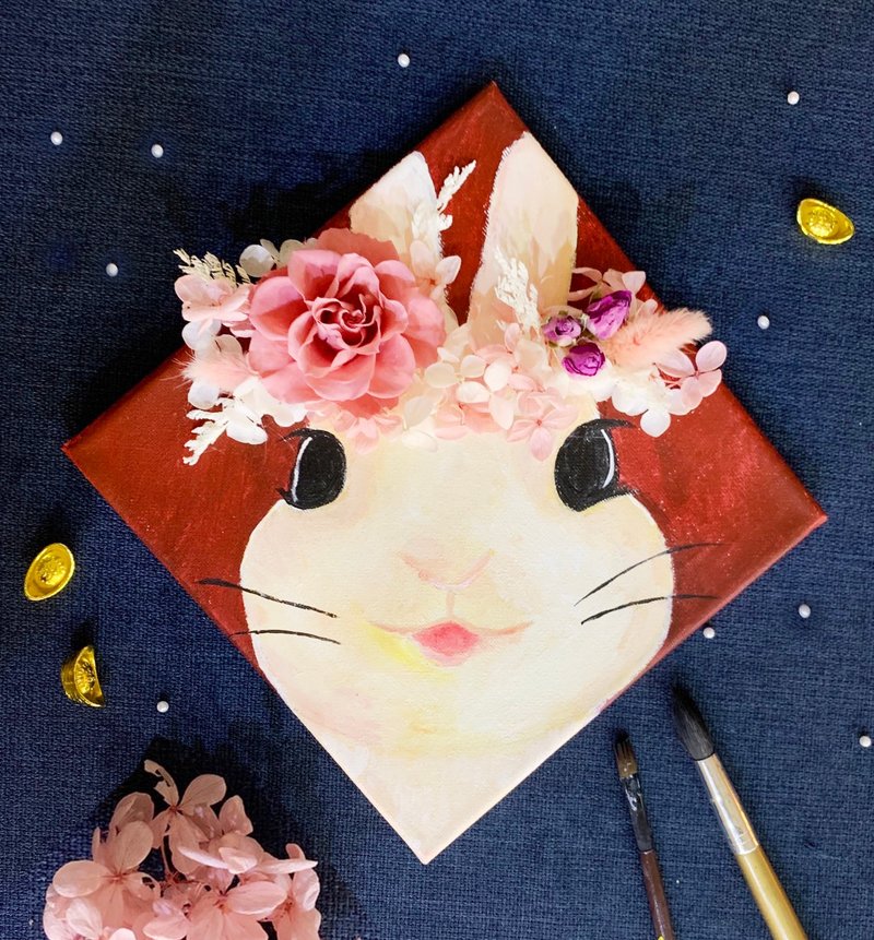 兔年 | 兔兔永生花时尚挂画体验 / 绘画X花艺的美好组合 - 插画/绘画/写字 - 其他材质 