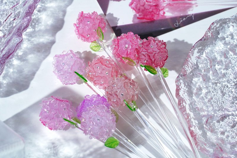 小龟手工 樱-十二时辰樱花棒 原创树脂滴胶玻璃摆件 永生装饰 - 摆饰 - 树脂 粉红色