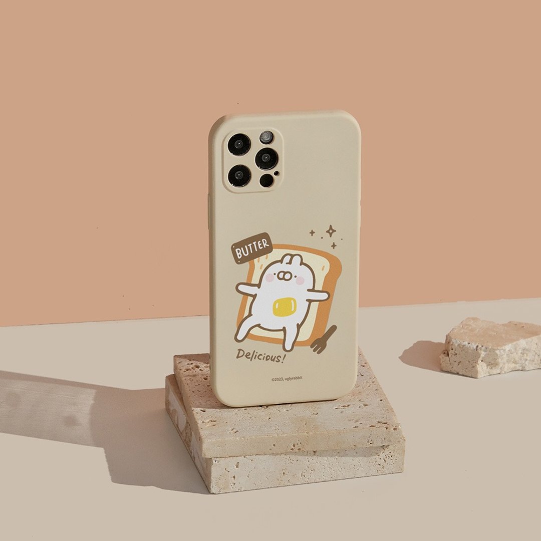 丑白兔奶油吐司全包iPhone手机壳 - 手机壳/手机套 - 硅胶 多色