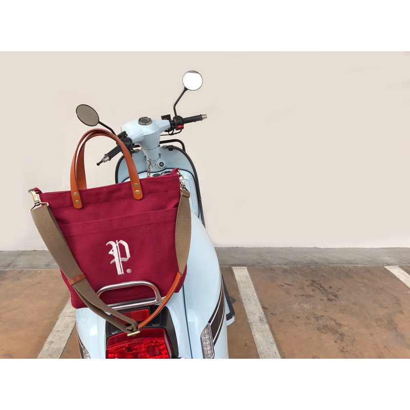 Everyday Canvas Bag / Red burgundy - 手提包/手提袋 - 其他材质 红色