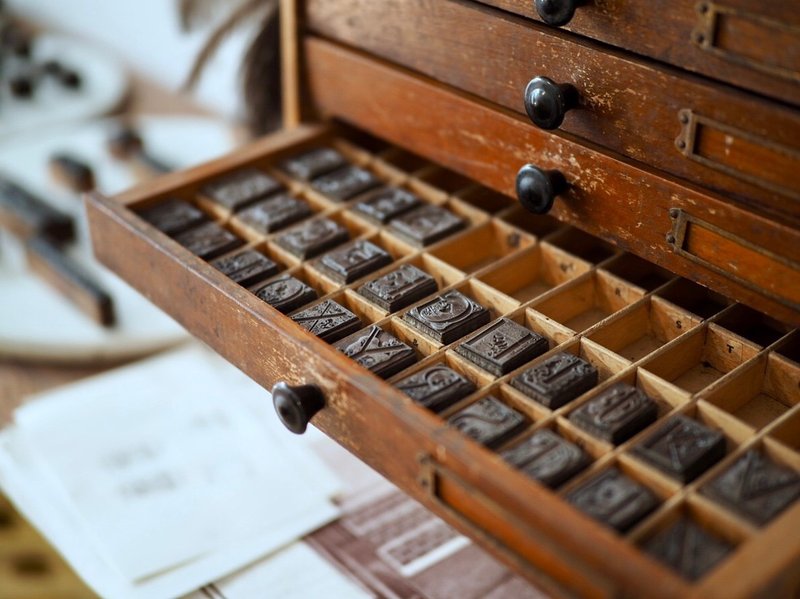 英国古董字母印刷块 A-Z 女神小款 单个出售 - 印章/印台 - 木头 