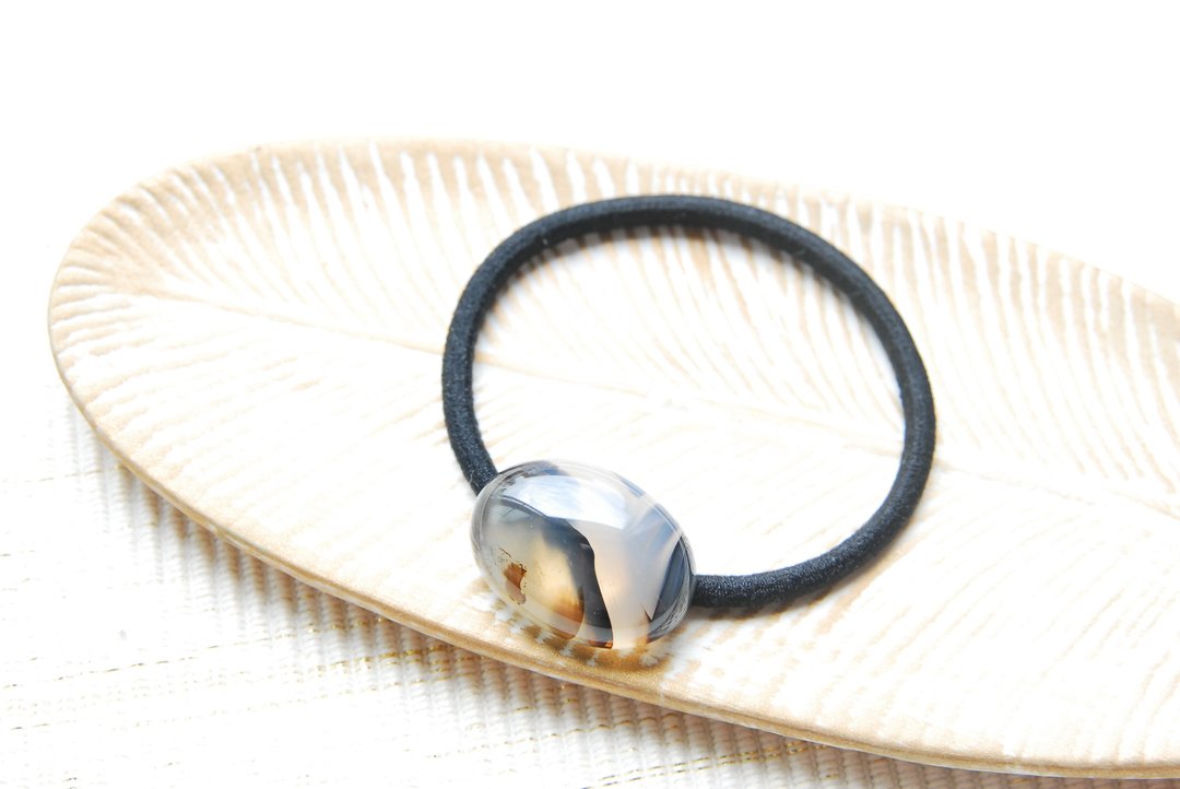 Montanamos Agate Hair Elastic A - 发饰 - 半宝石 黑色