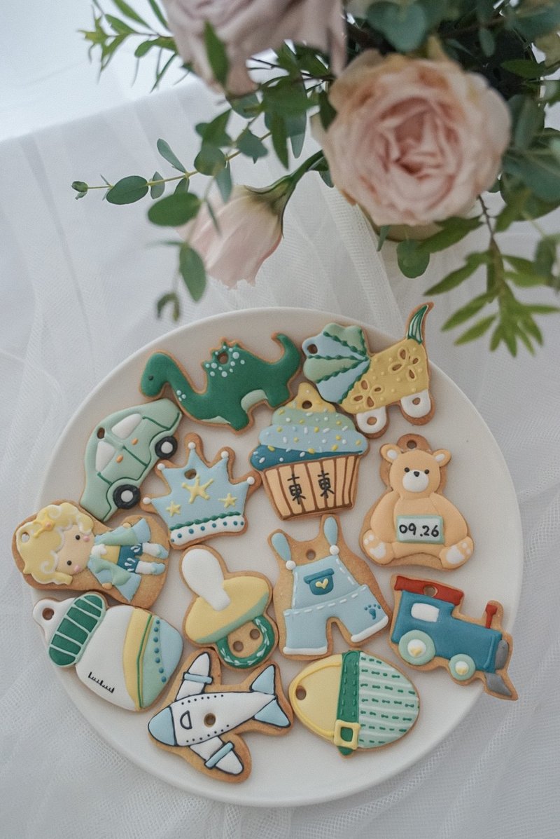 蓝绿色宝宝 糖霜饼干 收涎饼干 - 手工饼干 - 新鲜食材 