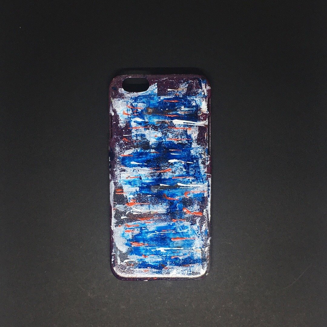 Acrylic 手绘抽象艺术手机壳 | iPhone 6/6s |  Ice Fire II - 手机壳/手机套 - 压克力 蓝色