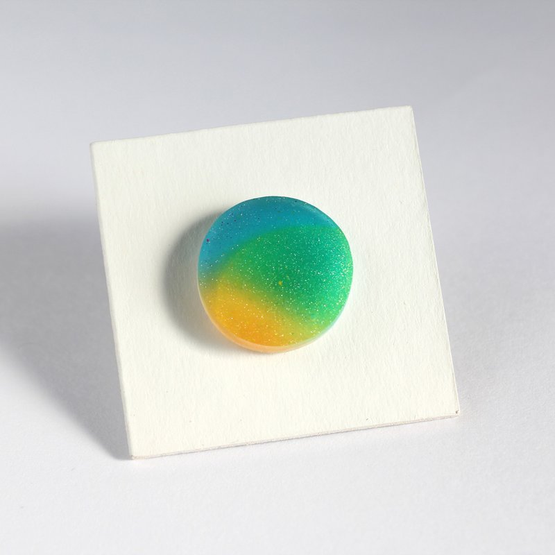 傻瓜冲浪 / 树脂耳环 / 单只 / 圆形色票 - 耳环/耳夹 - 树脂 绿色