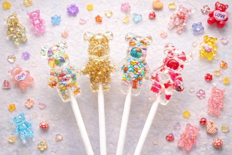 糖雕棒棒糖 - 晶糖小熊派对 - 零食/点心 - 新鲜食材 多色
