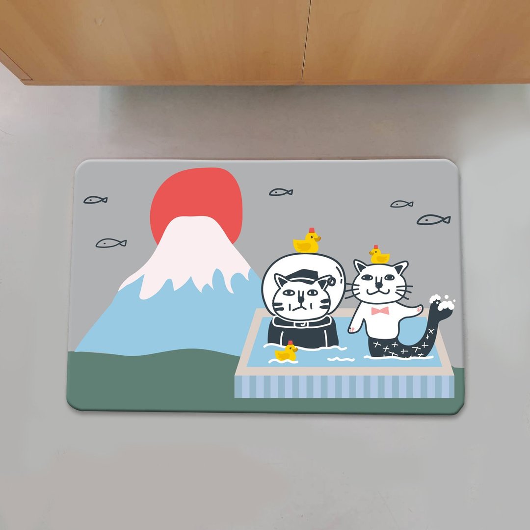 富士山 仿羊绒 地毯 猫 - 地垫/地毯 - 其他材质 灰色