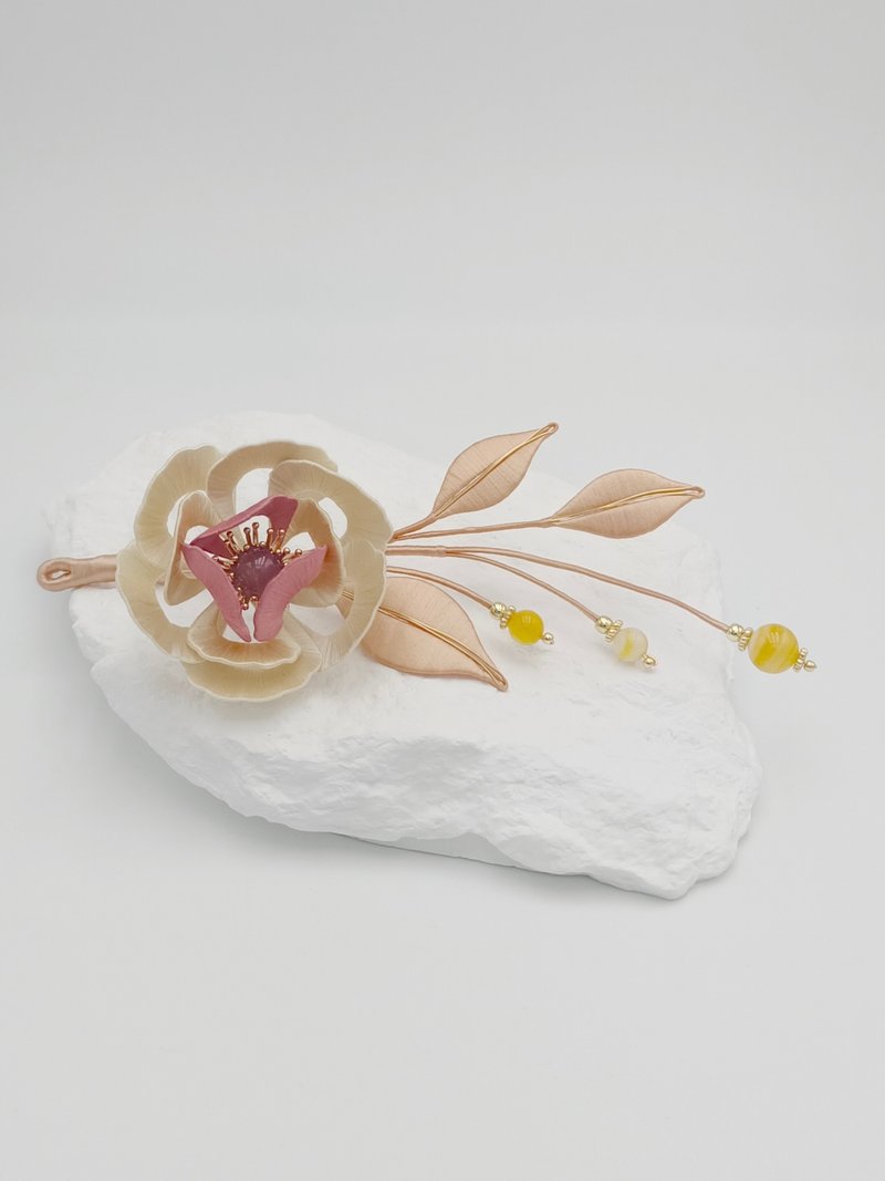 【盛世】牡丹造型缠花软簪 发簪 发饰 - 发饰 - 绣线 金色