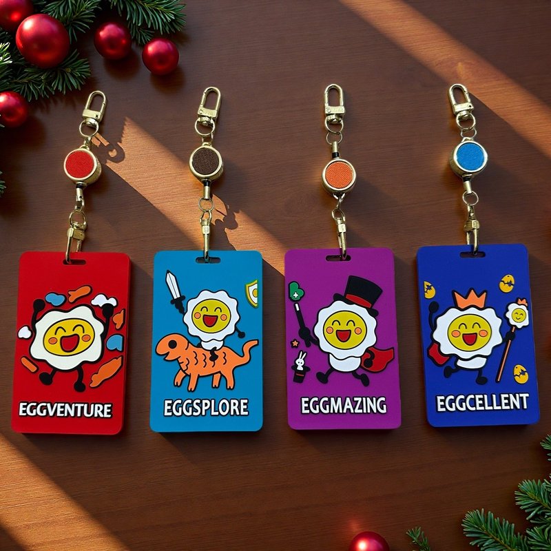 鸡蛋小人系列 拉扣卡套 | 伸缩证件套 悠游卡套 童趣IP (4款可选) - 证件套/卡套 - 树脂 