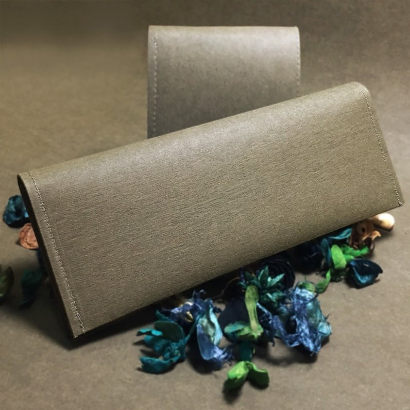 水洗牛皮纸长夹_墨绿色款 - 皮夹/钱包 - 纸 绿色