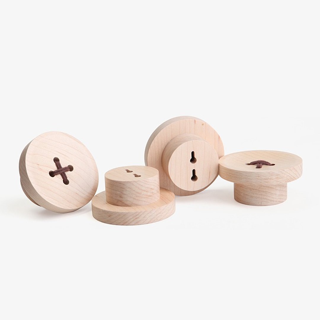 Pana objects 枫木钮扣-挂架 - 收纳用品 - 木头 咖啡色