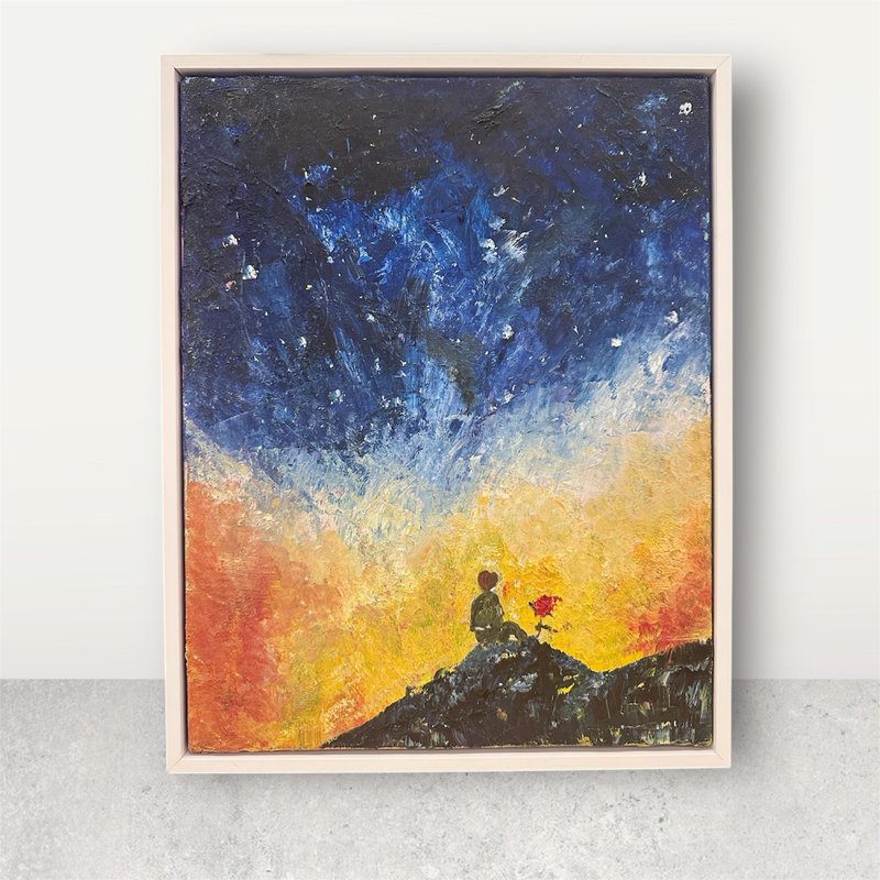 静夜之光 油彩画布5F 附框 A-Lin油画创作 - 墙贴/壁贴 - 棉 