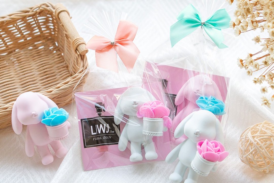 精巧单包装 拿花小兔扩香石 (附精油) 礼物 奖品 工商 生日 情人 - 香薰/精油/线香 - 其他材质 多色