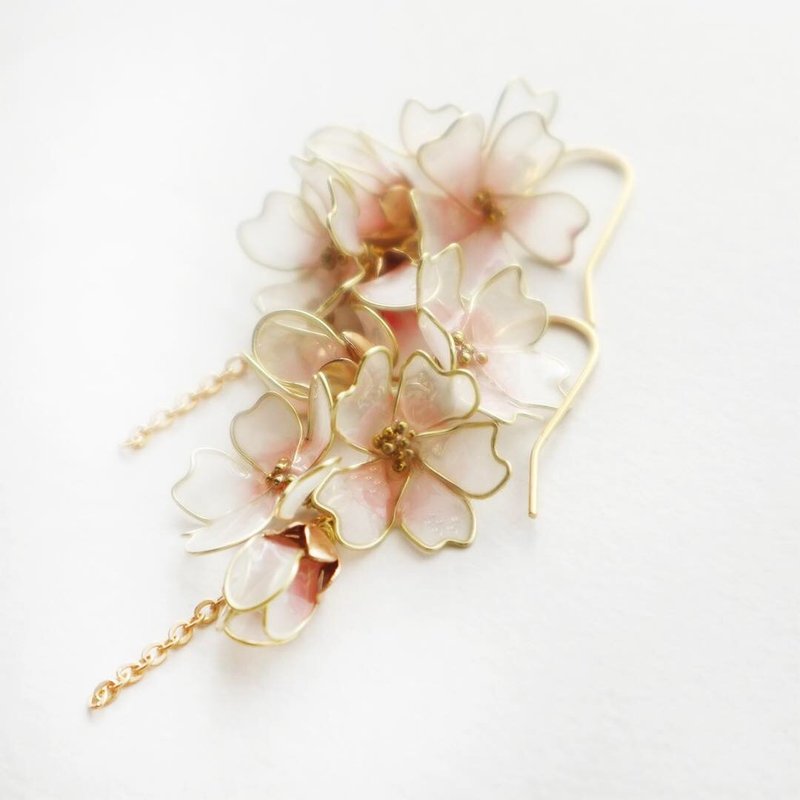 cherry tree accessory - 耳环/耳夹 - 其他材质 粉红色