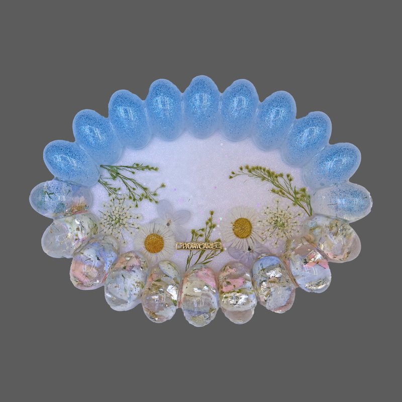 夏日涟漪雏菊押花置物碟 - 摆饰 - 粘土 蓝色