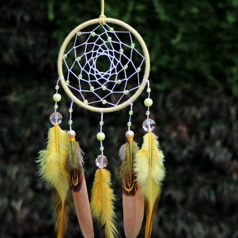 【限量】希望丨礼物 手工编织 Dreamcatcher 捕梦网丨挂饰-阳光黄 - 吊饰 - 其他材质 黄色