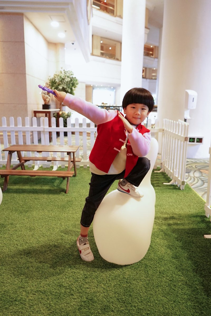 童装针织中式唐装外套 (红色/粉红色) - 童装外套 - 羊毛 红色