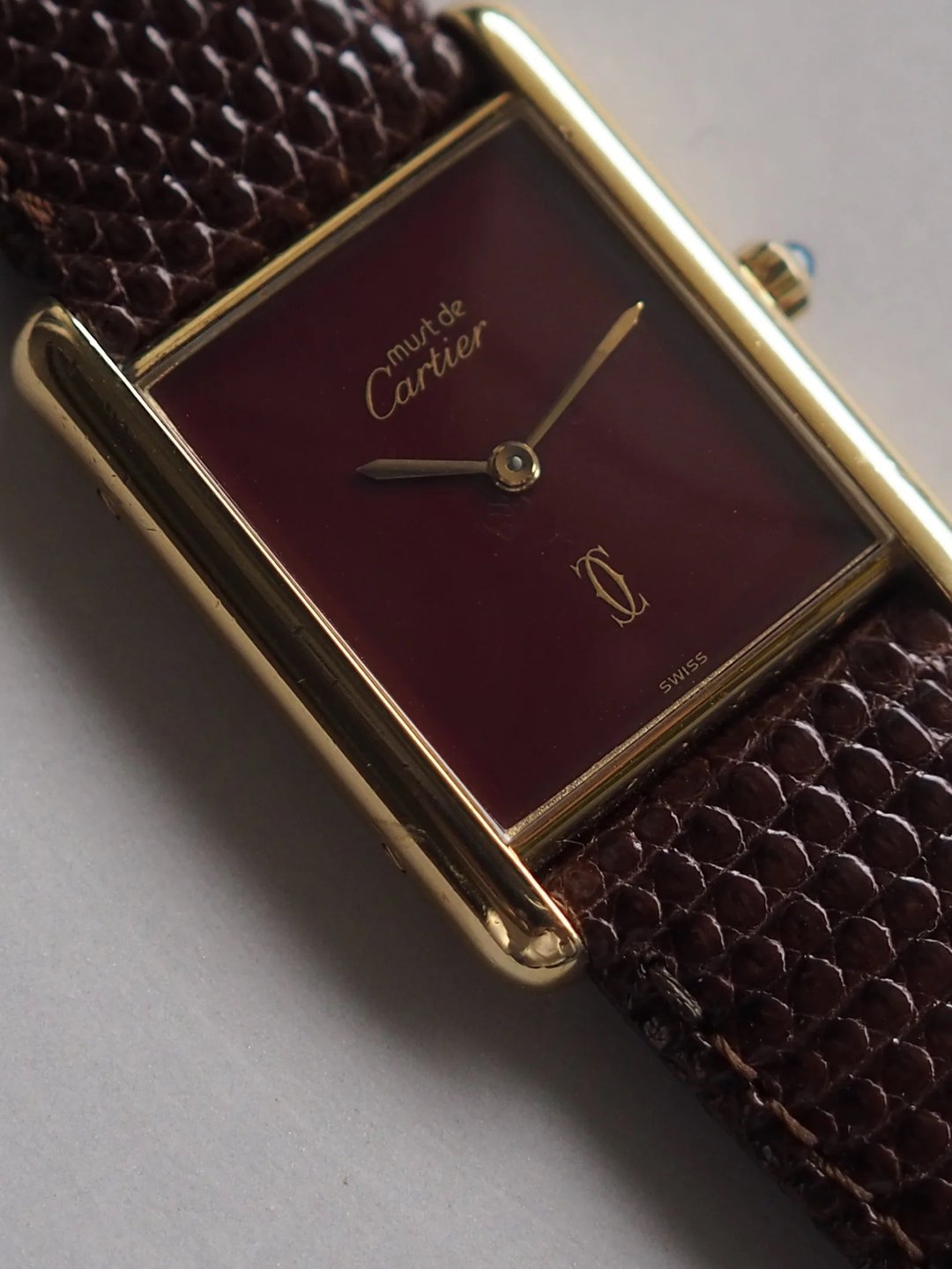 Cartier Must de Tank LM 卡地亚 坦克机芯 LM 老件 - 女表 - 纯银 金色