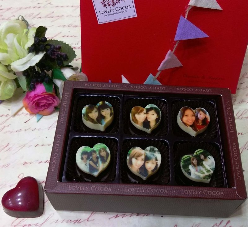 照片巧克力礼盒-6入 - 巧克力 - 其他材质 红色
