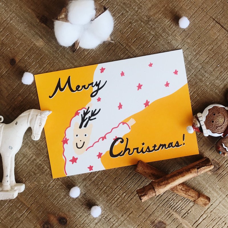 孔版印刷圣诞明信片 Merry Christmas - 卡片/明信片 - 纸 
