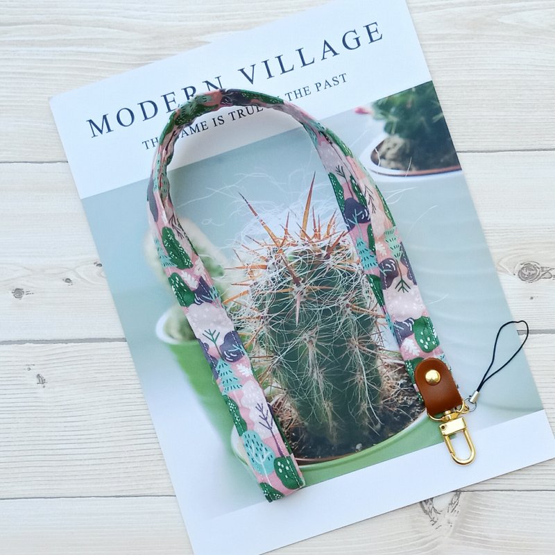 【手机背带】森林里的树/皮片铆钉版 - 手机配件 - 棉．麻 粉红色