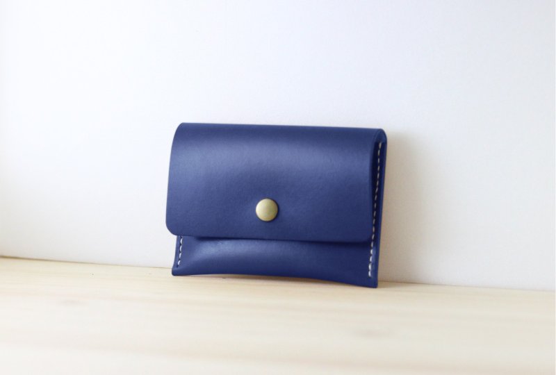 【母亲节礼物】经典皮革零钱包 / 名片包 | 深海蓝 - 零钱包 - 真皮 蓝色