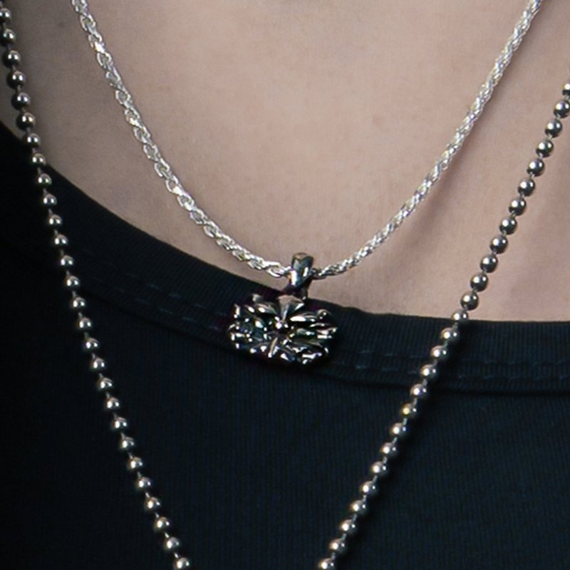 925纯银 威震银狮单坠【小款】p9087C - 项链 - 银 