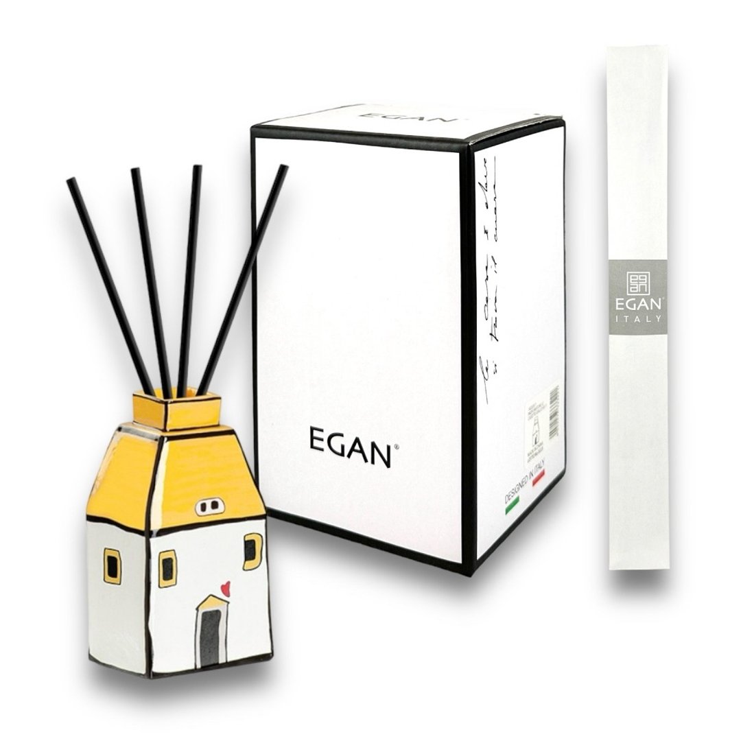 意大利EGAN- 欧式小屋系列 扩香瓶 黄色 11CM (加赠扩香棒) - 香薰/精油/线香 - 陶 黄色