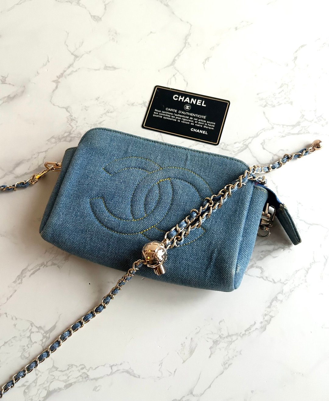 Chanel 稀有牛仔蓝斜背包 中古包 单肩包 侧背包 二手包 古董包 - 侧背包/斜挎包 - 其他材质 蓝色