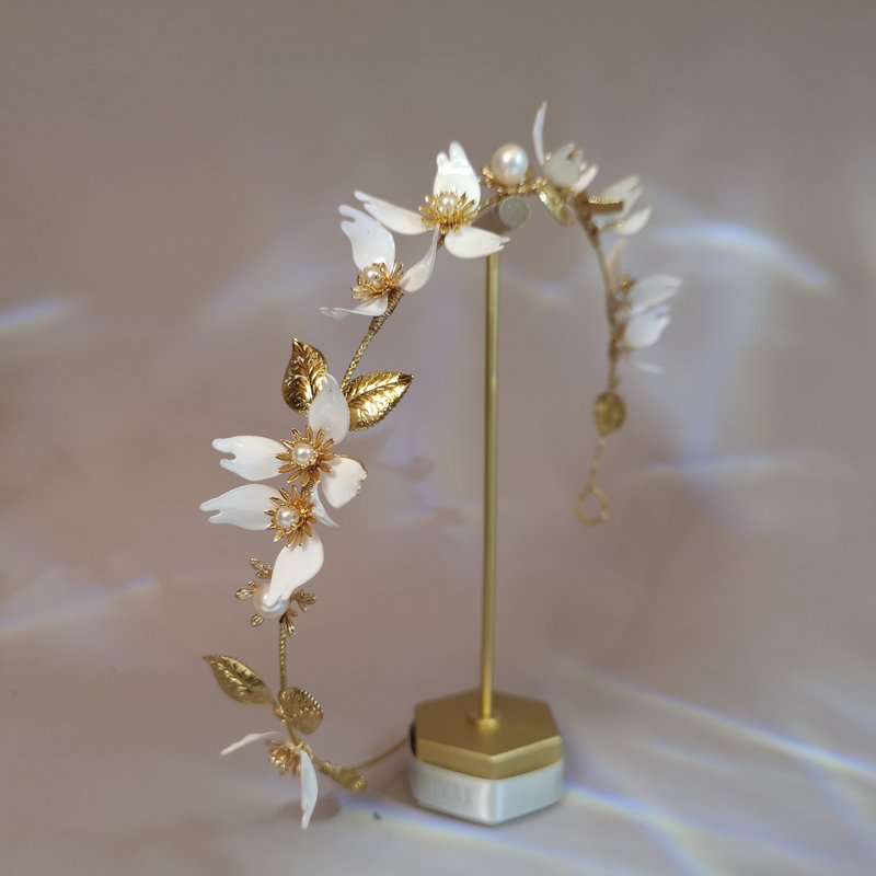 草间 l 水晶花皇冠 - 发饰 - 铜/黄铜 金色
