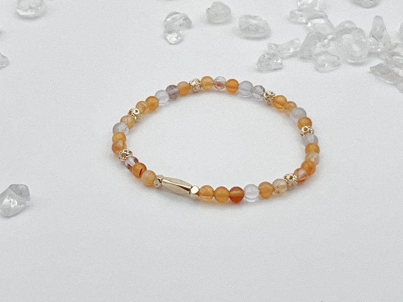 Sosii | Crystal 20 天然水晶手链 | 细款-橙 | - 手链/手环 - 水晶 橘色