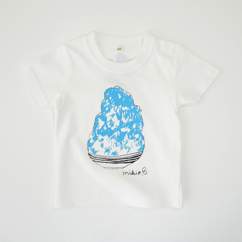 刨冰 Kakigori Shaved ice  Baby T-shirt BlueHawaii - 童装上衣 - 棉．麻 蓝色