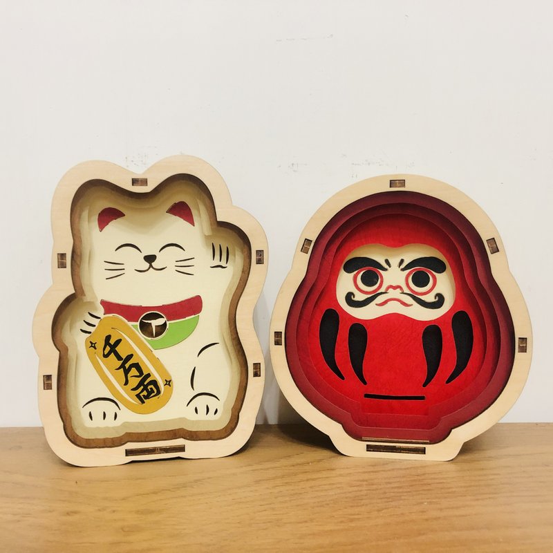 开运祈福 达摩 招财猫 扩香纸雕摆设材料包 - 木工/竹艺/纸艺 - 纸 红色