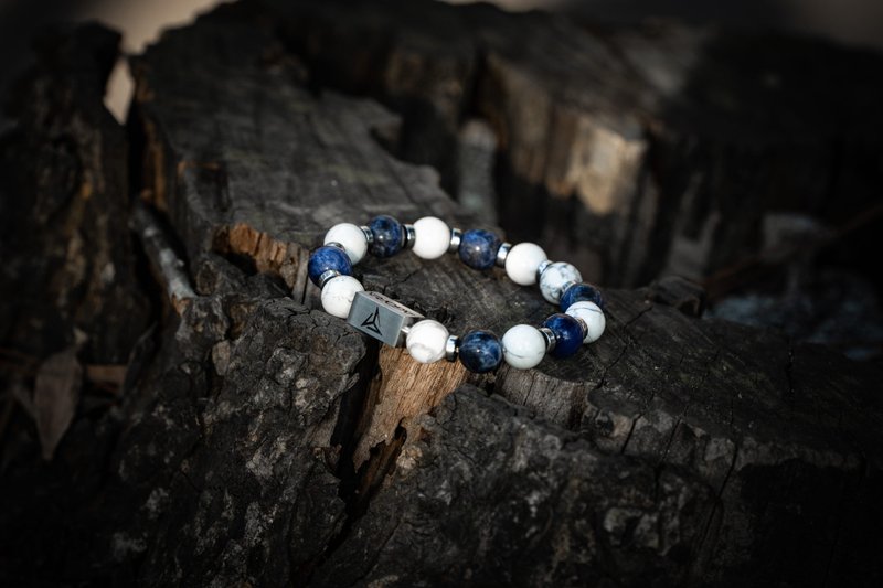 【长空】 |  蓝纹石 | 白松石 | 水晶手链 - 手链/手环 - 水晶 