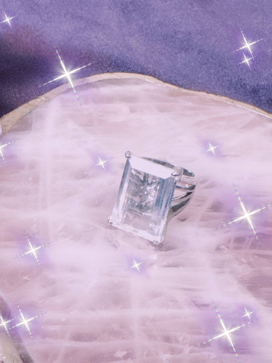 Star shine ring 古典奢华版 - 戒指 - 纯银 透明