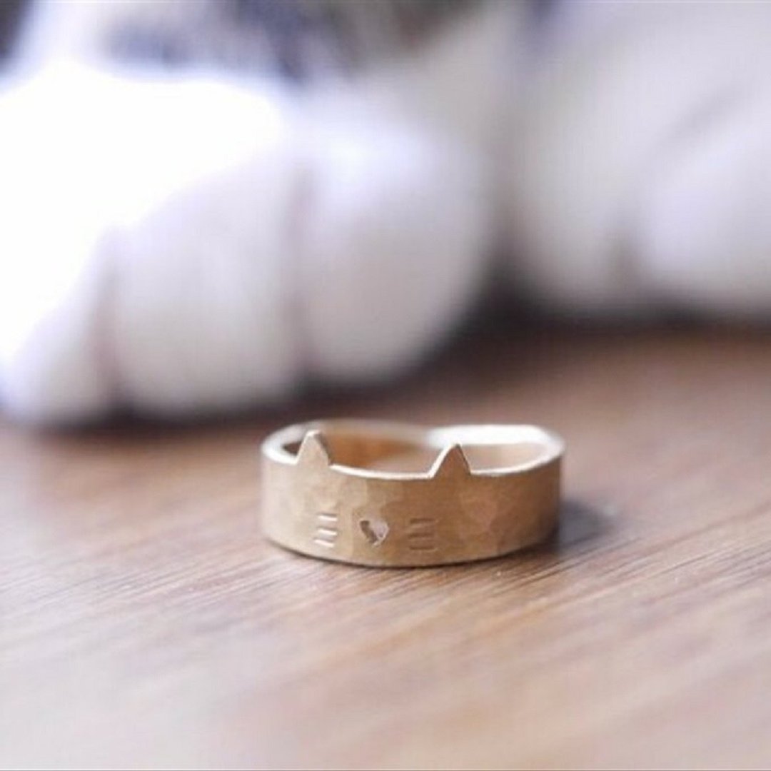 BRASS 迷你猫咪 戒指 订制款 - 戒指 - 铜/黄铜 金色