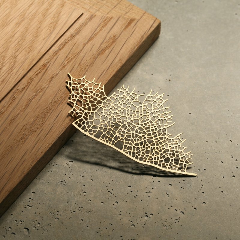 moorigin 叶脉胸针 - 胸针 - 不锈钢 银色