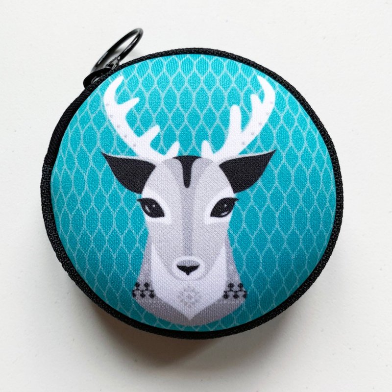 【森林动物系列】Q版白鹿万用零钱包 - 零钱包 - 聚酯纤维 蓝色