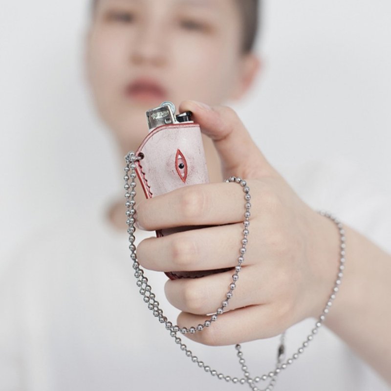 多色 打火機保護套 Alleyes眼珠設計 純手工意大利牛皮 - 其他 - 真皮 粉红色