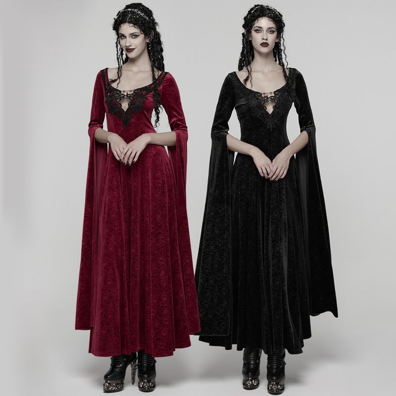 异教徒夜宫仙女宝石吊坠连身裙 - 黑 / 红 - 晚装/礼服 - 其他材质 红色