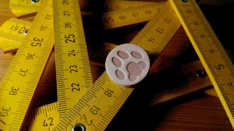 猫脚印胸针/真皮制-猫狗脚印别针 - 胸针 - 真皮 咖啡色