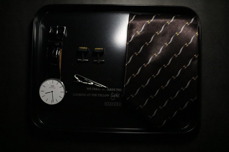 褐色龙鳞链绅士领带复古情怀正装商务necktie - 领带/领带夹 - 丝．绢 多色