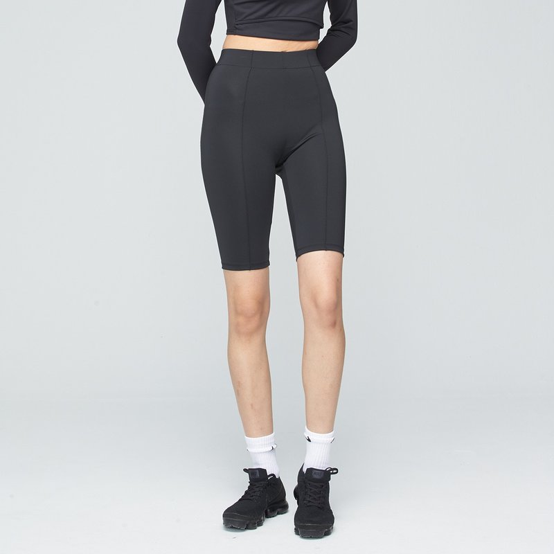 抗菌高弹速干骑行裤(女)-胶片黑 - 女装短裤 - 聚酯纤维 黑色