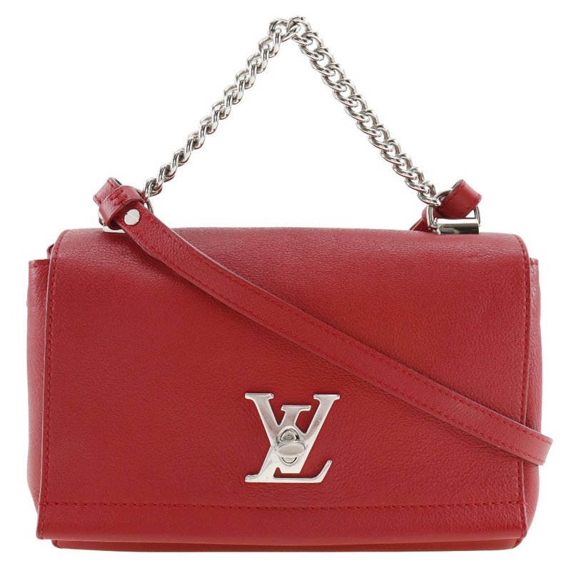 【日本直送】路易威登 LOUIS VUITTON Lockme BB 肩背包 2WAY M51202 小牛皮 红宝石红 女性【二手】 - 侧背包/斜挎包 - 真皮 红色