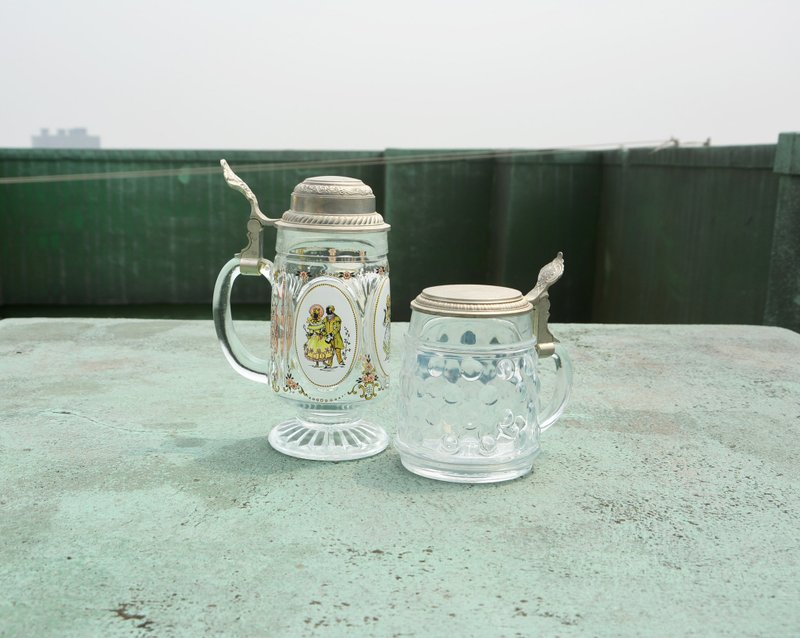 东西德分裂时期 玻璃大啤酒杯 - 咖啡杯/马克杯 - 玻璃 白色